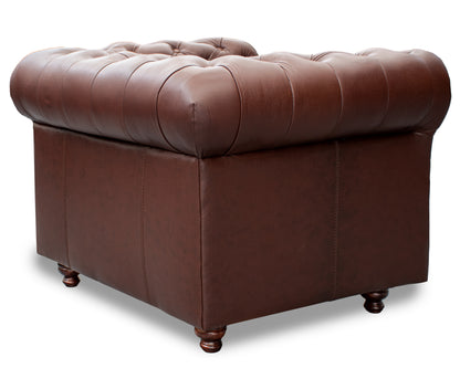 Sillón Individual de Piel Genuina Mod. Chesterfield 1 Plaza