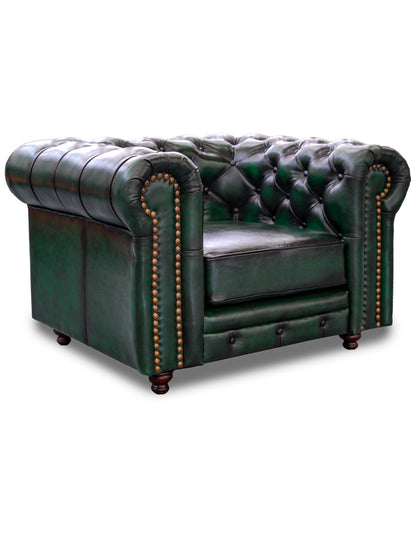 Sillón Individual de Piel Genuina 100%, Mod. Chesterfield, 1 Plazas.