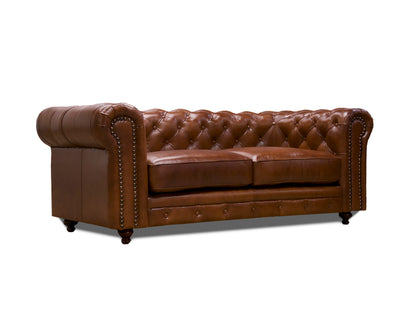 Love Seat de Piel Genuina 100%, Mod. Chesterfield, 2 Plazas.