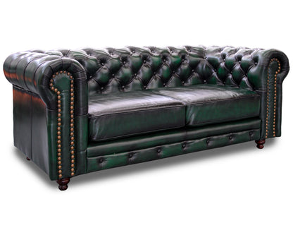 Love Seat de de Piel Genuina 100%, Mod. Chesterfield Deslavado