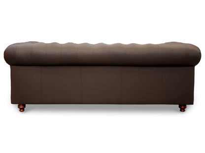 Sala de Piel Genuina Sofá y Love Seat, Mod. Chesterfield, dos piezas, 5 plazas.