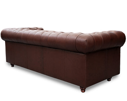Sala de Piel Genuina Sofá y Love Seat, Mod. Chesterfield, dos piezas, 5 plazas.