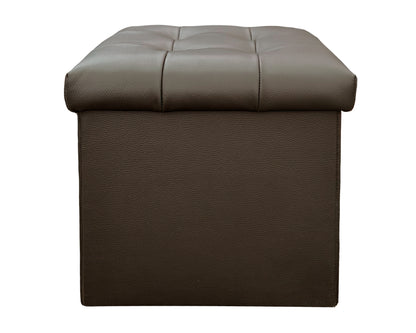 Taburete Plegable, ottoman, banco de piel genuina con almacenamiento 40 x 40cm