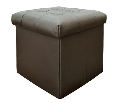 Taburete Plegable, ottoman, banco de piel genuina con almacenamiento 40 x 40cm