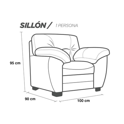 Sillon Individual de Piel Genuina Mod. Toscana 1 plaza