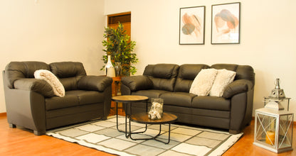 Sala de Piel Genuina Sofá y Love Seat, Mod. Toscana, dos piezas, 5 plazas.