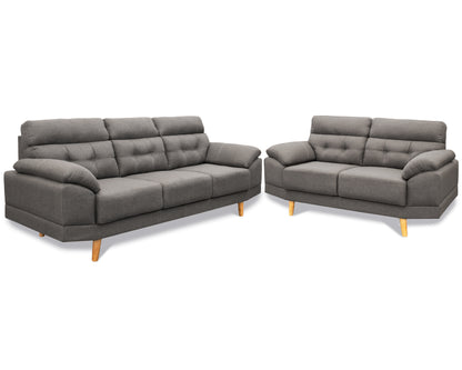 Sala tela de Lino,  Sofá y Love Seat, Mod. Dublin, dos piezas, 5 plazas.