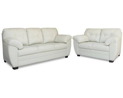 Sala de Piel Genuina Sofá y Love Seat, Mod. Derby, dos piezas, 5 plazas