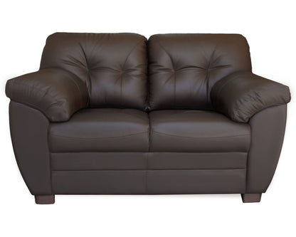 Sala de Piel Genuina Sofá y Love Seat, Mod. Derby, dos piezas, 5 plazas