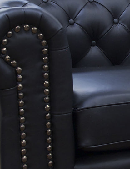Love Seat de Piel Genuina 100%, Mod. Chesterfield, 2 Plazas.