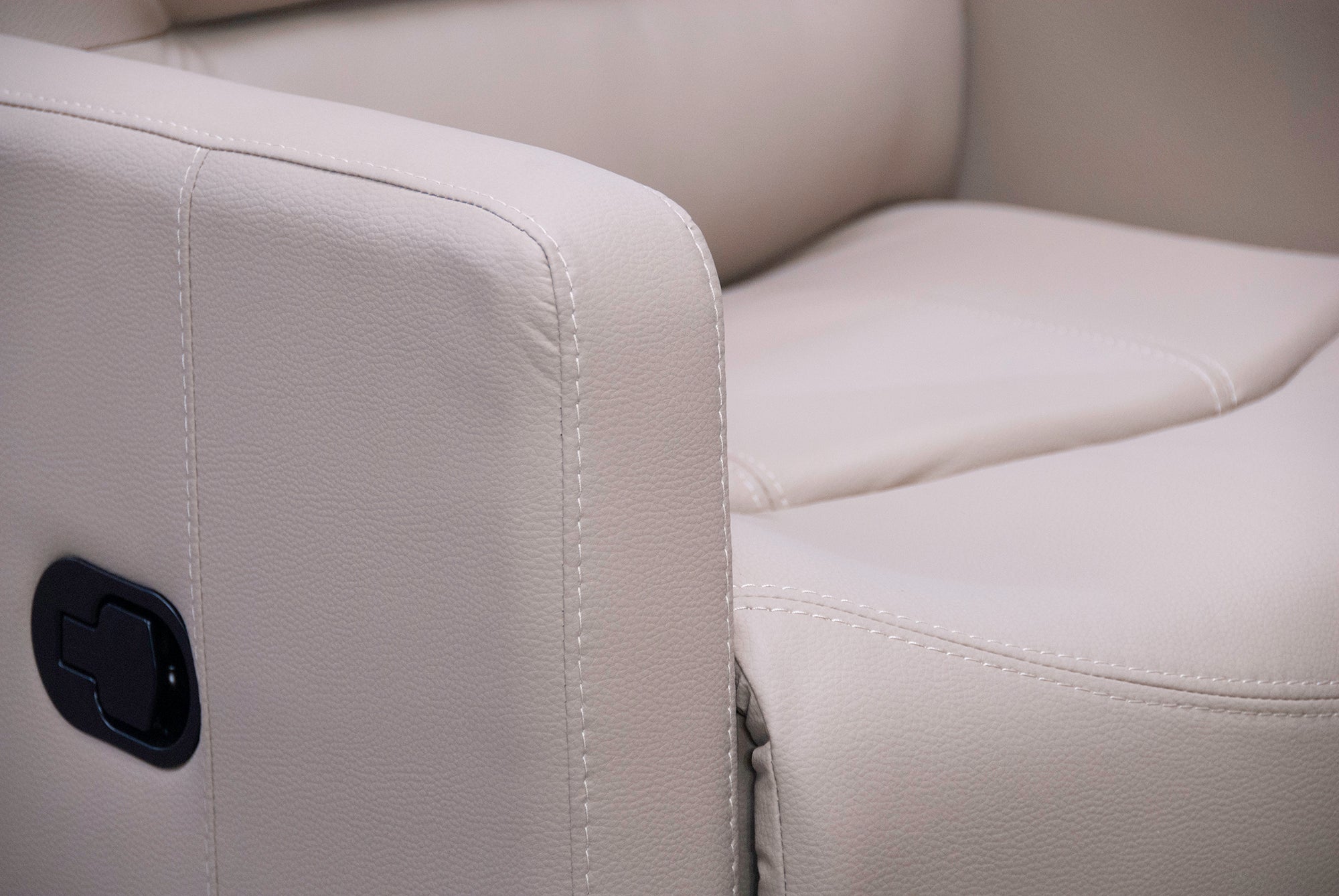 Sillón Individual Reclinable de Piel Genuina Mod. Charly 3 posiciones, acción mecánica.