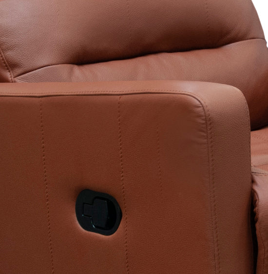 Sillón Individual Reclinable de Piel Genuina Mod. Charly 3 posiciones, acción mecánica.