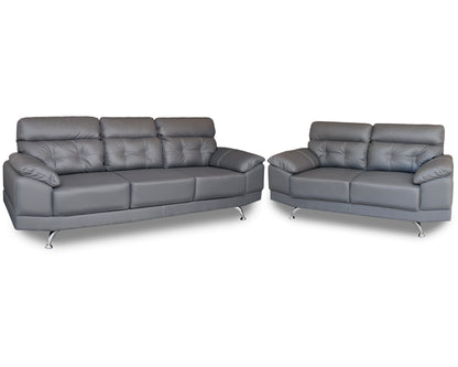 Sala de Piel Genuina Sofá y Love Seat, Mod. Dublin, dos piezas, 5 plazas.