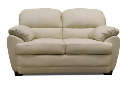 Sala de Piel Genuina Sofá y Love Seat, Mod. Florencia, dos piezas, 5 plazas