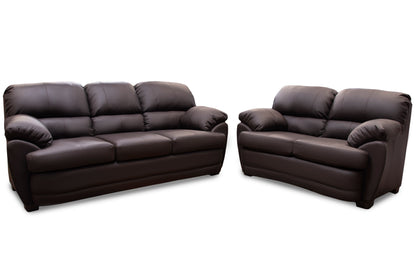 Sala de Piel Genuina Sofá y Love Seat, Mod. Florencia, dos piezas, 5 plazas