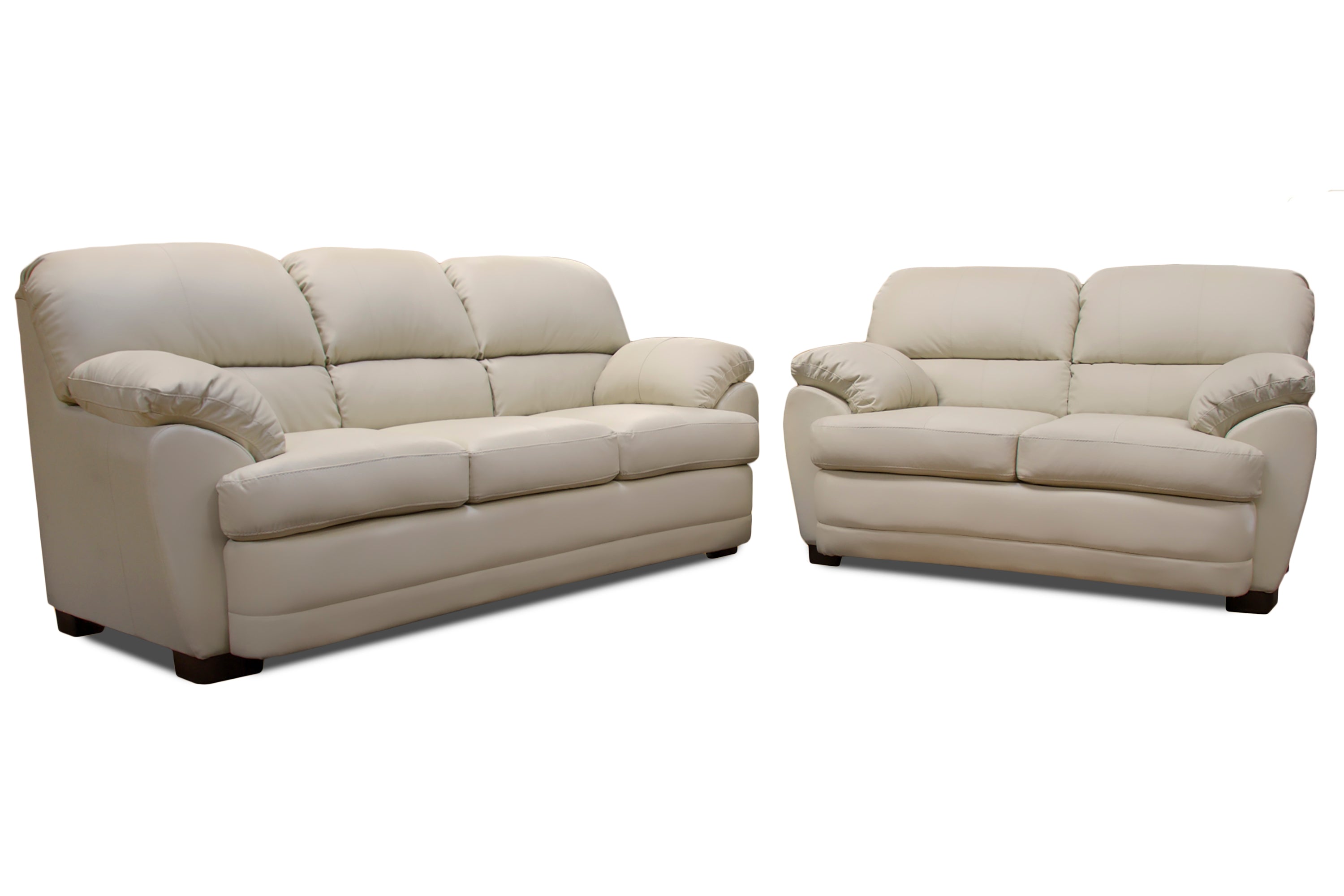 Sala de Piel Genuina Sofá y Love Seat, Mod. Florencia, dos piezas, 5 plazas