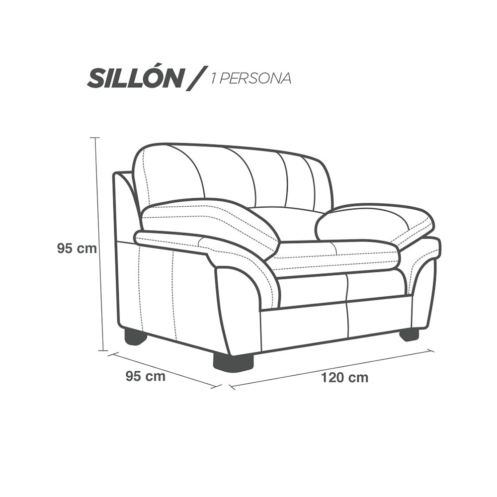Sillon Individual de Piel Genuina Mod. Genova 1 plaza
