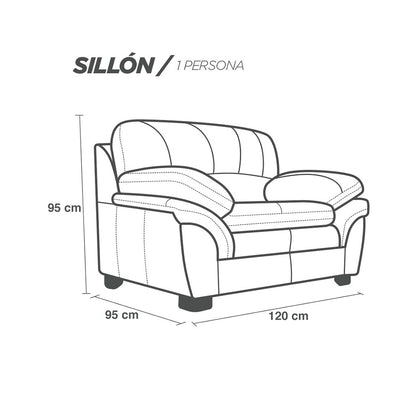 Sillon Individual de Piel Genuina Mod. Genova 1 plaza