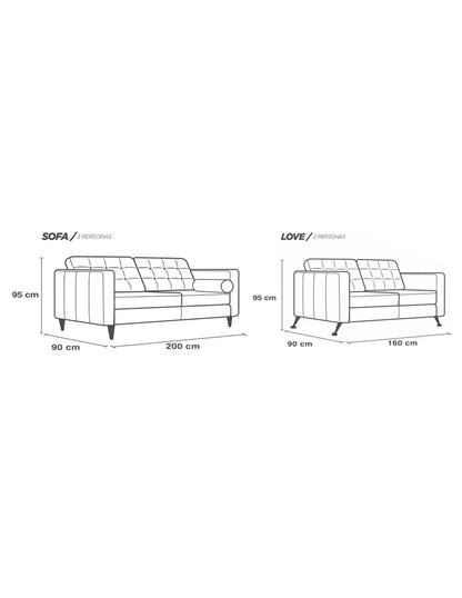 Sala de Piel Genuina 100%, Sofá y Love Seat, Mod. Noruega, dos piezas, 5 plazas.