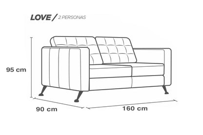 Love seat  de Piel Genuina Mod. Noruega 2 plazas