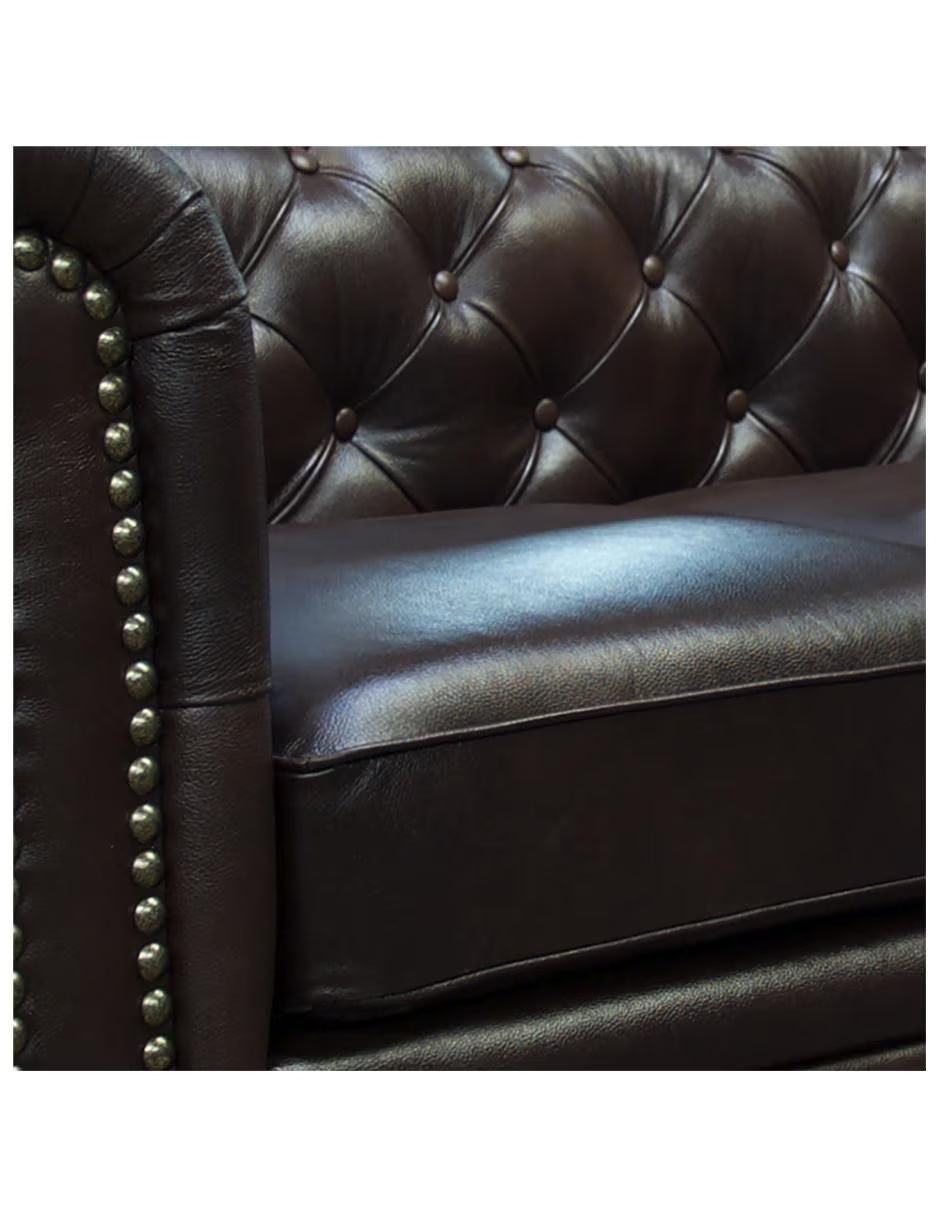 Sillón Individual de Piel Genuina 100%, Mod. Chesterfield, 1 Plazas.