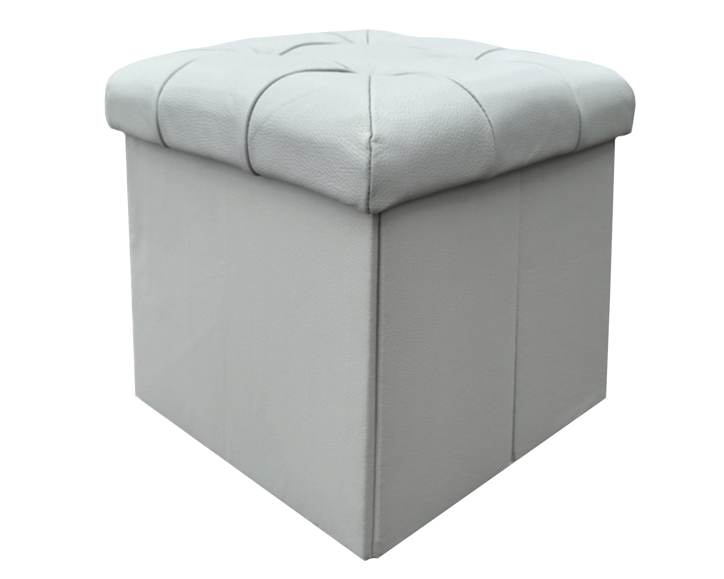 Taburete Plegable, ottoman, banco de piel genuina con almacenamiento 40 x 40cm