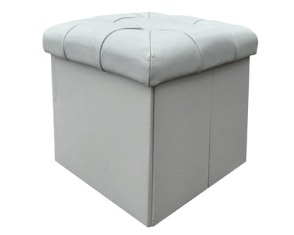 Taburete Plegable, ottoman, banco de piel genuina con almacenamiento 40 x 40cm