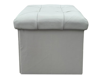 Taburete Plegable, ottoman, banco de piel genuina con almacenamiento 40 x 40cm