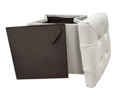Taburete Plegable, ottoman, banco de piel genuina con almacenamiento 40 x 40cm