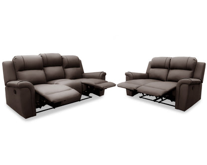 Sala de Piel Genuina con Reclinables Sofa y Love seat, Mod. Helena 5 plazas.