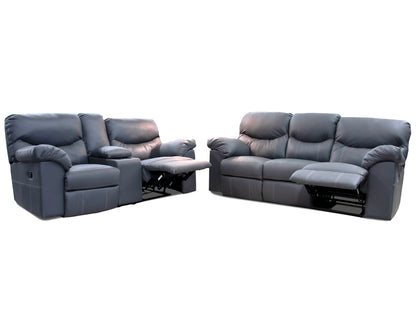 Sala de Piel Genuina con Reclinables Sofa y Love seat, Mod.Houston 5 plazas.