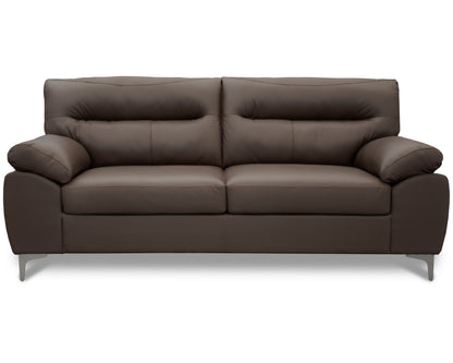 Sala de Piel Genuina Sofá y Love Seat, Mod. Isabela, dos piezas, 5 plazas.