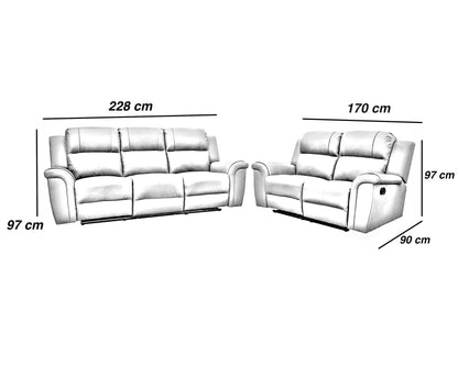 Sala de Piel Genuina con Reclinables Sofa y Love seat, Mod. Helena 5 plazas.
