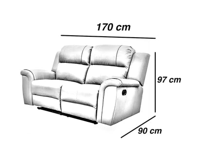Love Seat de Piel Genuina con Reclinables, Mod. Helena 2  plazas.