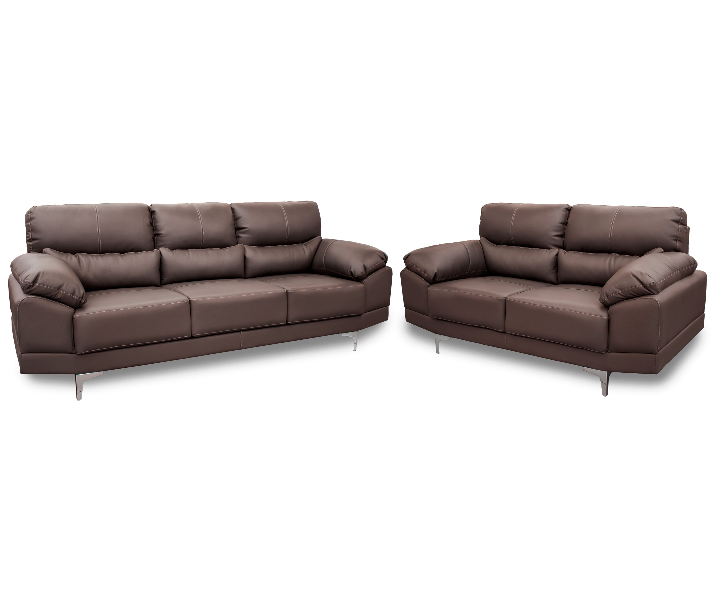 Sala de Piel Genuina Sofá y Love Seat, Mod. Lisboa, dos piezas, 5 plazas