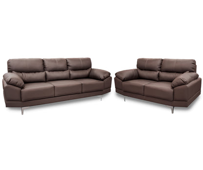 Sala de Piel Genuina Sofá y Love Seat, Mod. Lisboa, dos piezas, 5 plazas