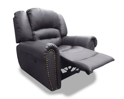 Sillón Individual Reclinable de Piel Genuina Mod. Magnus 3 posiciones, acción mecánica.