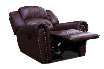 Sillón Individual Reclinable de Piel Genuina Mod. Magnus 3 posiciones, acción mecánica.
