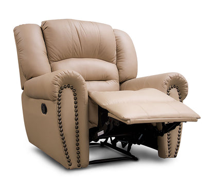 Sillón Individual Reclinable de Piel Genuina Mod. Magnus 3 posiciones, acción mecánica.