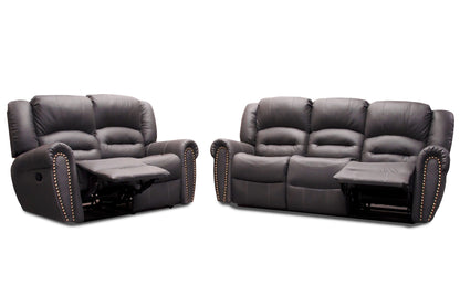 Sala de Piel Genuina con Reclinables Sofa y Love seat, Mod. Magnus 5 plazas.