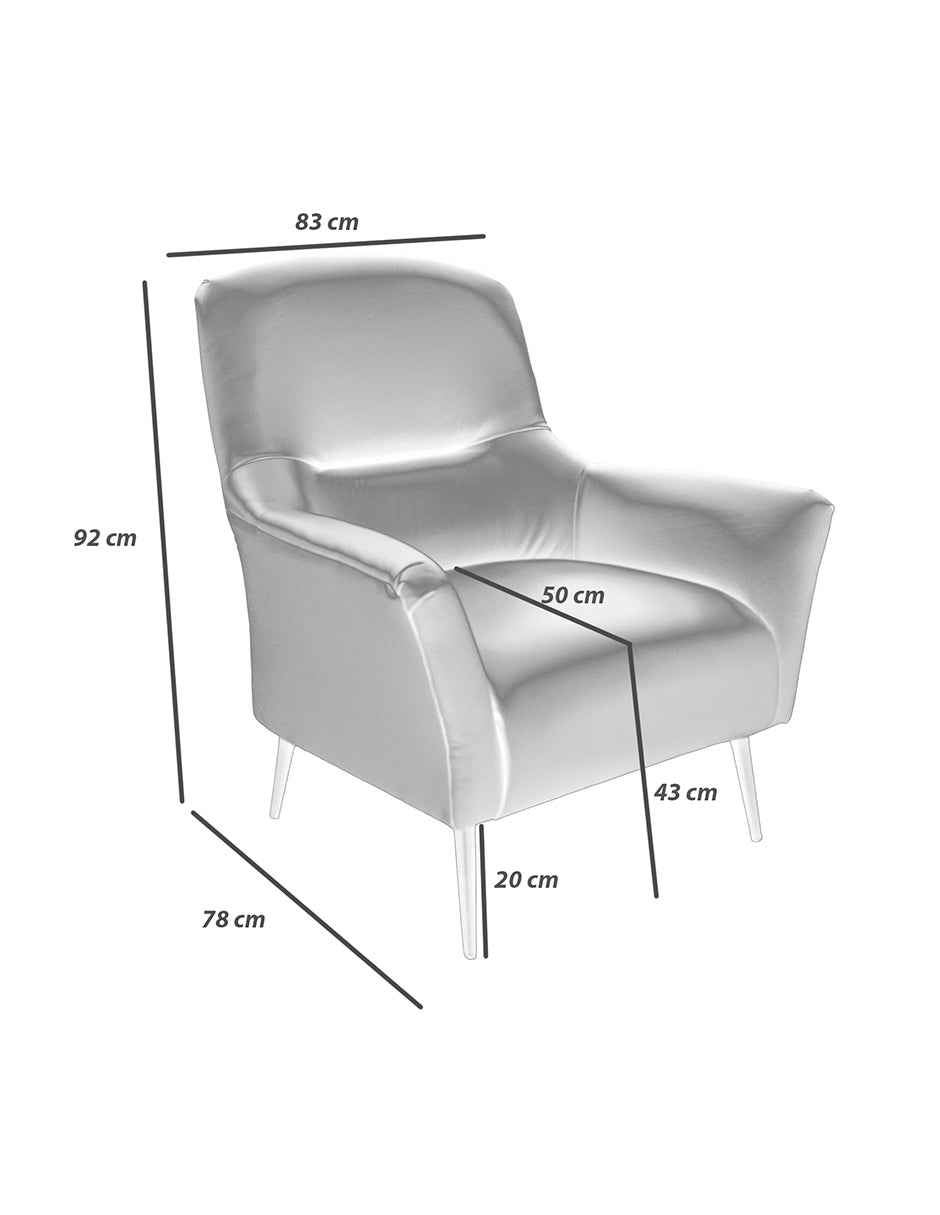 Sillon Individual de Piel Genuina Mod. Minik 1 plaza