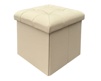 Taburete Plegable, ottoman, banco de piel genuina con almacenamiento 40 x 40cm