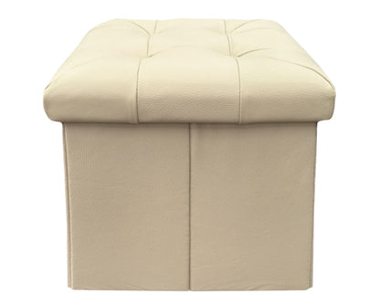 Taburete Plegable, ottoman, banco de piel genuina con almacenamiento 40 x 40cm