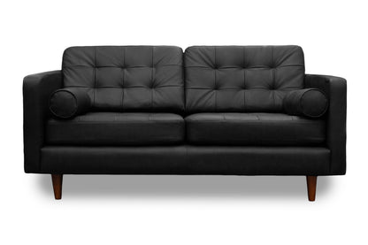 Sala de Piel Genuina Sofá y Love Seat, Mod. Noruega, dos piezas, 5 plazas.