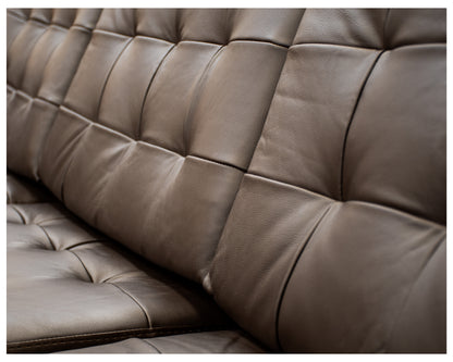 Sala esquinera de Piel Genuina Derecha e Izquierda piezas únicas, Mod.  Noruega color Chocolate