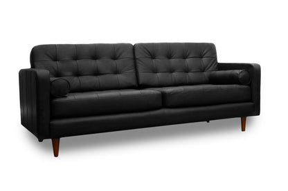 Sala de Piel Genuina Sofá y Love Seat, Mod. Noruega, dos piezas, 5 plazas.