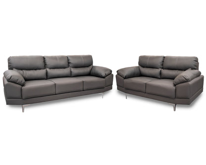 Sala de Piel Genuina Sofá y Love Seat, Mod. Lisboa, dos piezas, 5 plazas