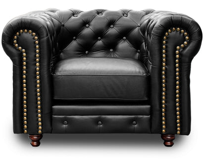 Sillón Individual de Piel Genuina Mod. Chesterfield 1 Plaza