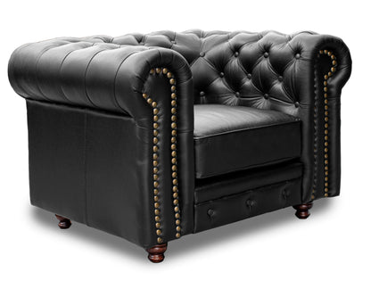 Sillón Individual de Piel Genuina Mod. Chesterfield 1 Plaza