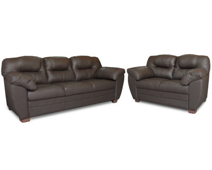 Sala de Piel Genuina Sofá y Love Seat, Mod. Toscana, dos piezas, 5 plazas.